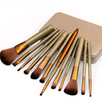 12-Makeup Brush Sets Iron Box Makeup Tools