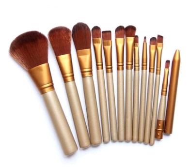 12-Makeup Brush Sets Iron Box Makeup Tools