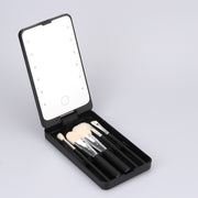 Creative Folding Makeup Mirror With Makeup Brush Set