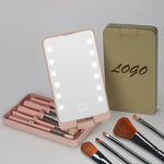 Creative Folding Makeup Mirror With Makeup Brush Set