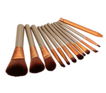 12-Makeup Brush Sets Iron Box Makeup Tools