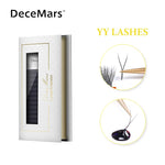 DeceMars YY Shape  Black Brown Eyelashes Extensions Two Tip Lashes C/D Curl  High Quality  Idividual